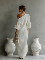 Elowen | Minimalistisches One-Shoulder-Maxikleid