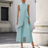 Valentina | Elegante Jumpsuit mit Hohem Kragen und Drapierung