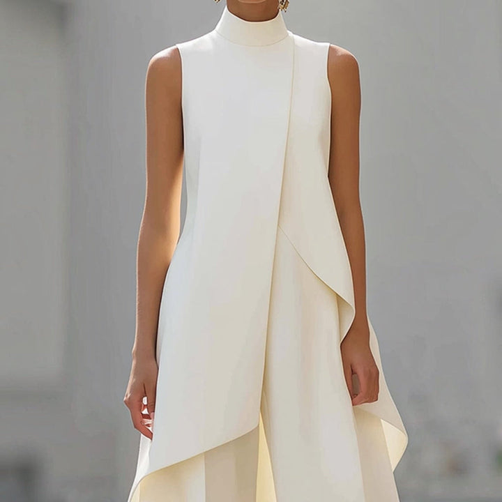 Valentina | Elegante Jumpsuit mit Hohem Kragen und Drapierung