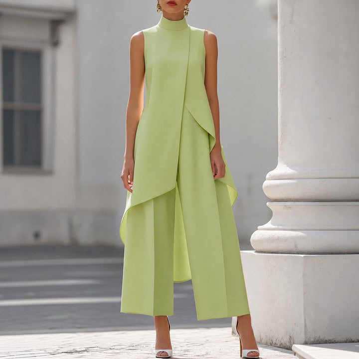Valentina | Elegante Jumpsuit mit Hohem Kragen und Drapierung