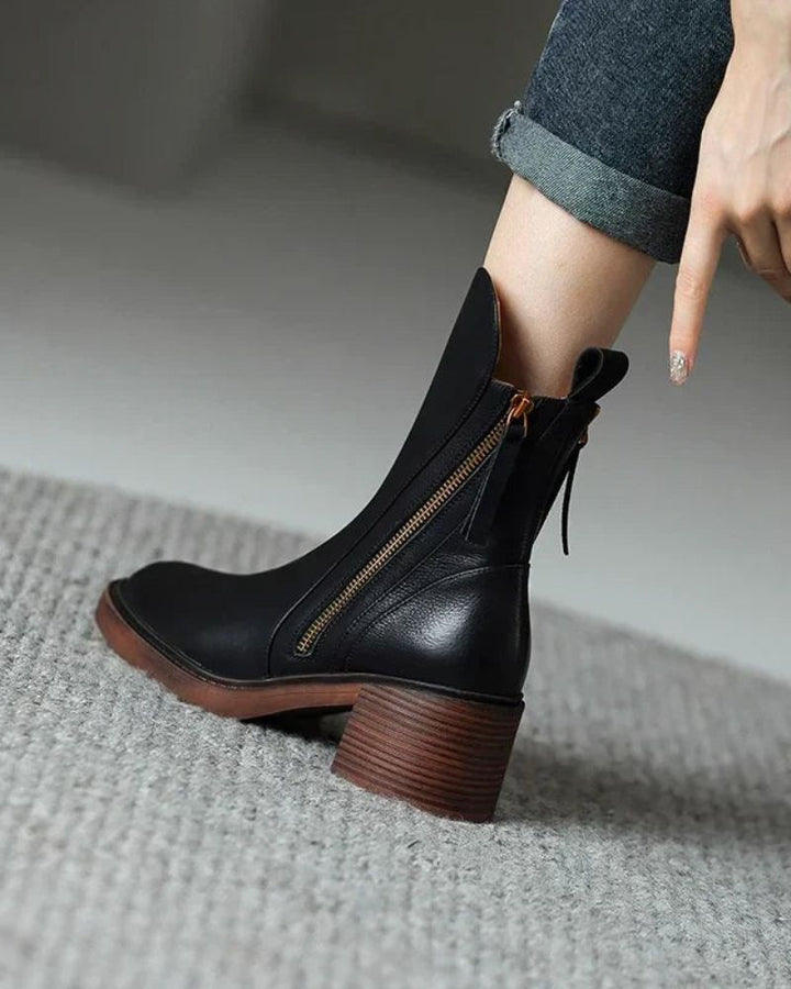 Pernelie | Stiefel aus Leder mit Blockabsatz