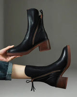 Pernelie | Stiefel aus Leder mit Blockabsatz