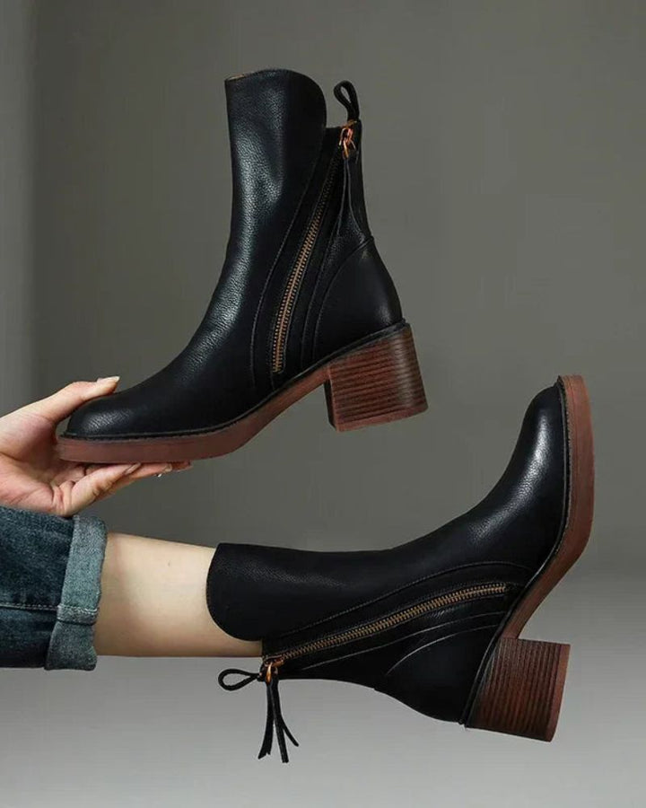 Pernelie | Stiefel aus Leder mit Blockabsatz