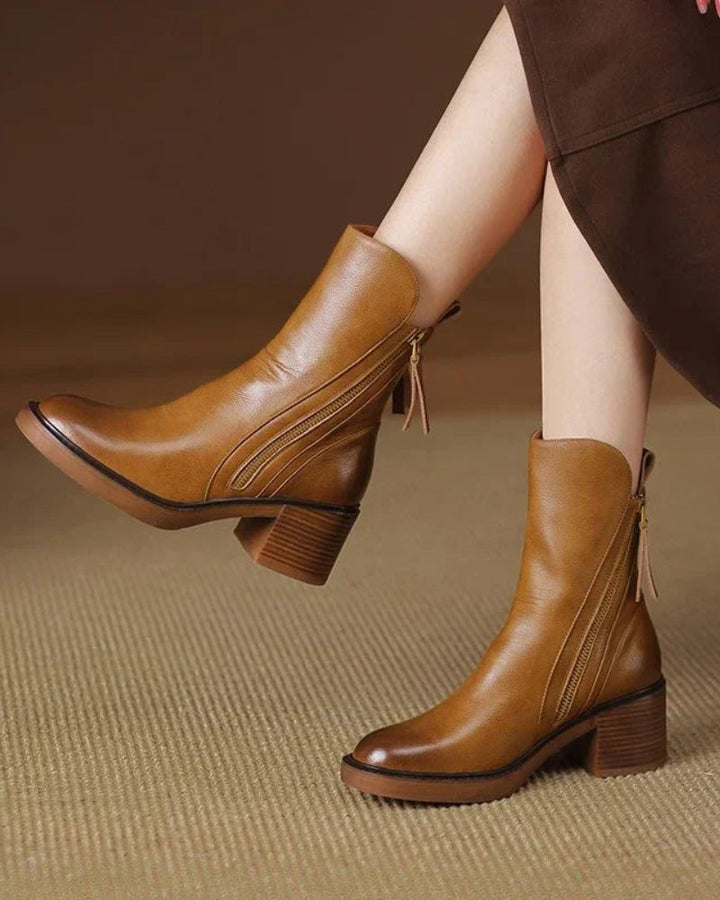Pernelie | Stiefel aus Leder mit Blockabsatz