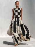 Greta – kariertes Maxikleid