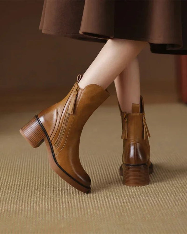 Pernelie | Stiefel aus Leder mit Blockabsatz