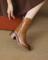 Pernelie | Stiefel aus Leder mit Blockabsatz