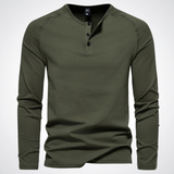 Finn | Baumwoll-Langarm-Henleyshirt
