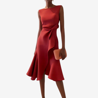 Eliana | Elegantes Midikleid mit asymmetrischem Schnitt