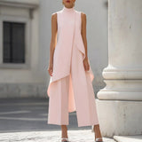 Valentina | Elegante Jumpsuit mit Hohem Kragen und Drapierung
