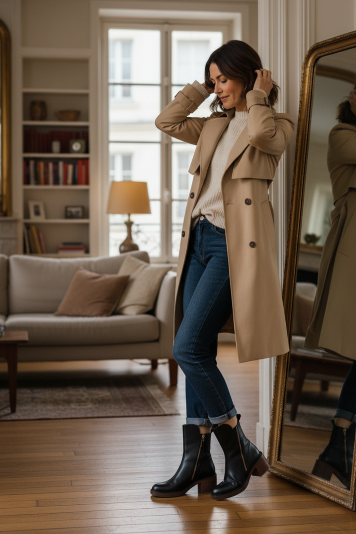 Pernelie | Stiefel aus Leder mit Blockabsatz