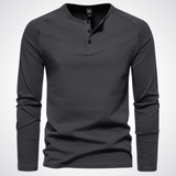 Finn | Baumwoll-Langarm-Henleyshirt
