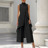 Valentina | Elegante Jumpsuit mit Hohem Kragen und Drapierung