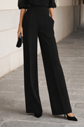 Valentina | Dreiteiliges Set, das ein transparentes Top und weit geschnittene Hosen umfasst.