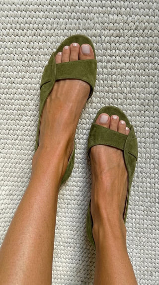 Emma Casual Slingback-Sandalen aus Wildleder mit offener Spitze