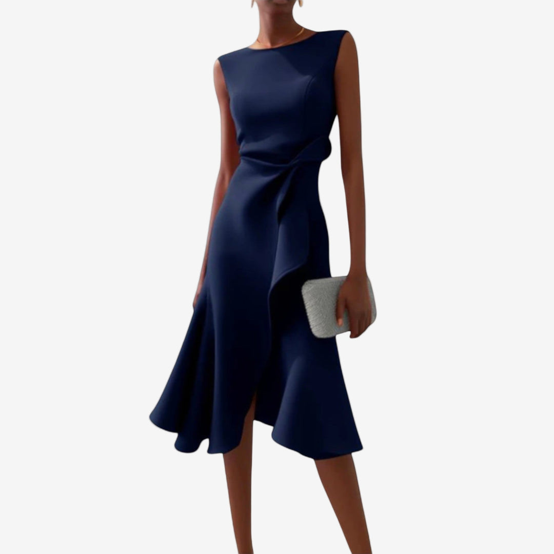 Eliana | Elegantes Midikleid mit asymmetrischem Schnitt