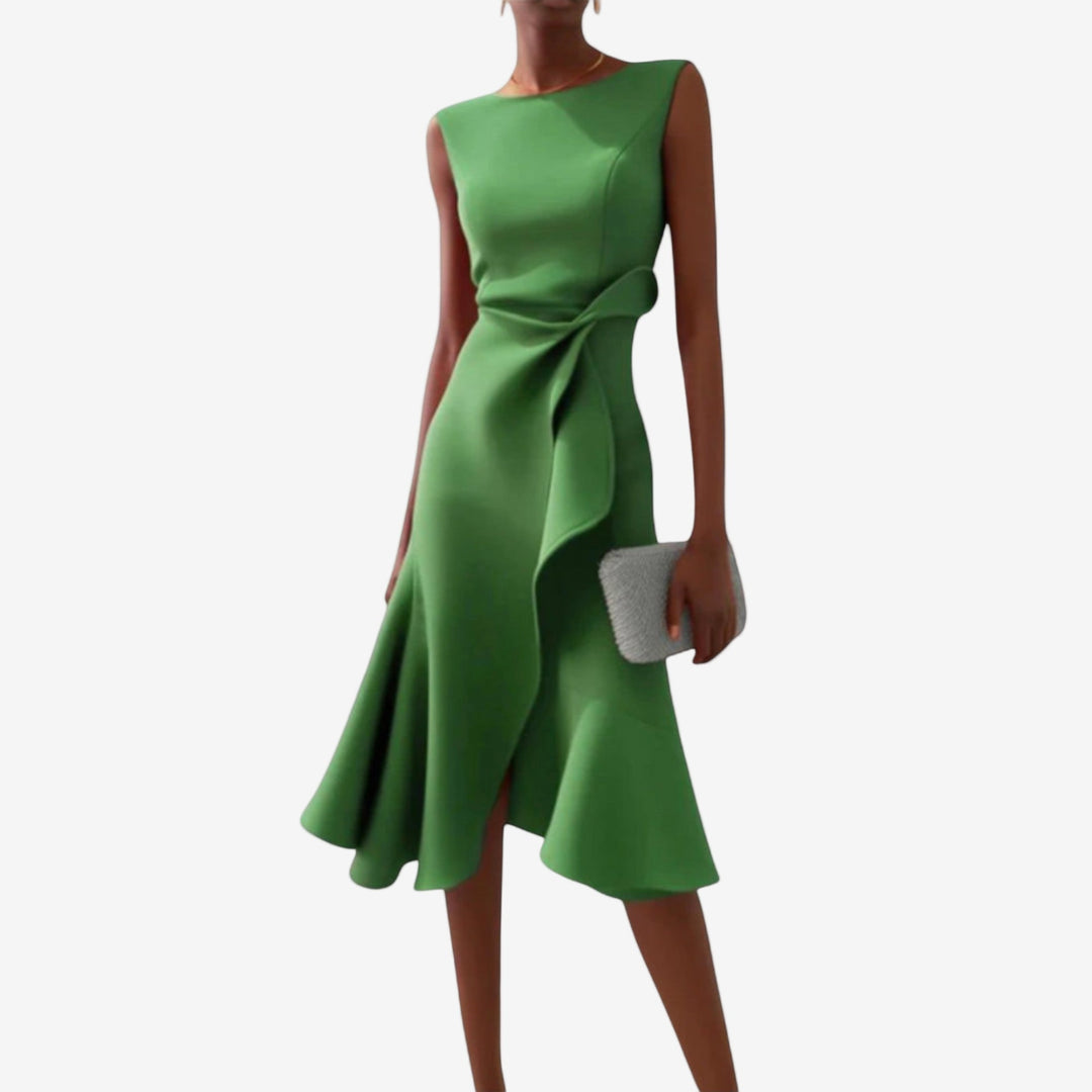 Eliana | Elegantes Midikleid mit asymmetrischem Schnitt