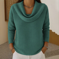Amber | Warme Waffel-Pullover mit Eleganter Wasserfall-Ausschnitt