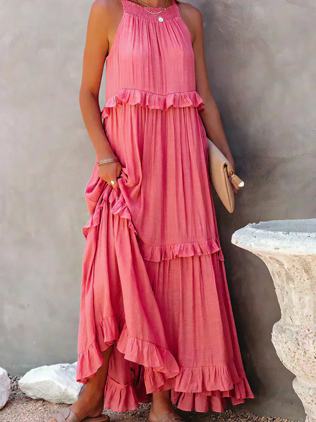 Lou | Elegantes ärmelloses Kleid mit Rüschen