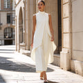 Valentina | Elegante Jumpsuit mit Hohem Kragen und Drapierung