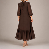 Maria - Chiffonkleid in Braun
