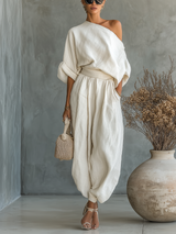 Ayla | Minimalistisches One-Shoulder-Set