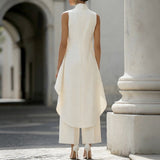 Valentina | Elegante Jumpsuit mit Hohem Kragen und Drapierung