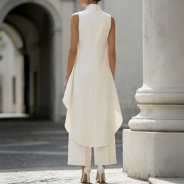Valentina | Elegante Jumpsuit mit Hohem Kragen und Drapierung