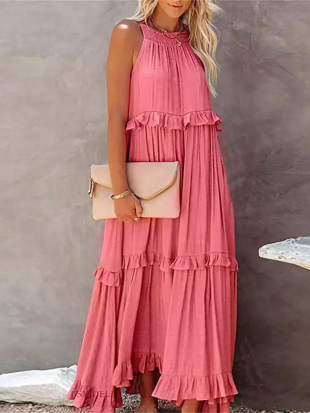 Lou | Elegantes ärmelloses Kleid mit Rüschen