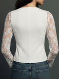 Selina | Elegante Spitzenbluse mit taillierter Weste