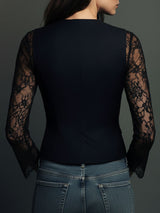 Selina | Elegante Spitzenbluse mit taillierter Weste