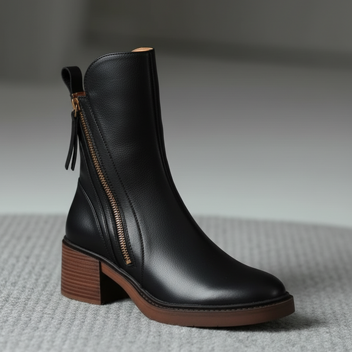 Pernelie | Stiefel aus Leder mit Blockabsatz