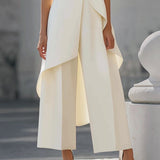 Valentina | Elegante Jumpsuit mit Hohem Kragen und Drapierung