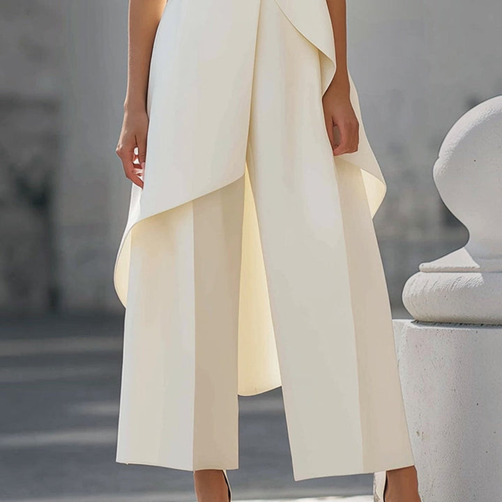 Valentina | Elegante Jumpsuit mit Hohem Kragen und Drapierung