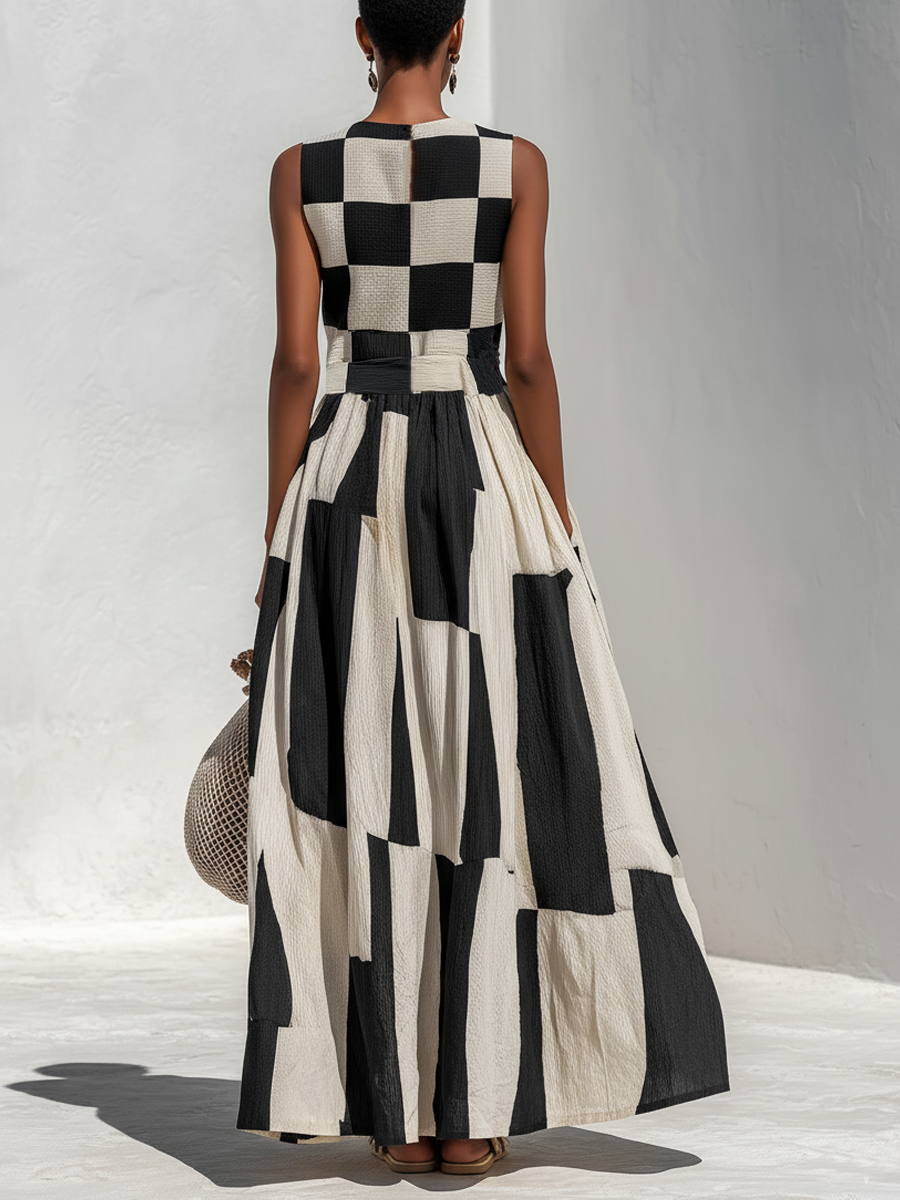 Greta – kariertes Maxikleid