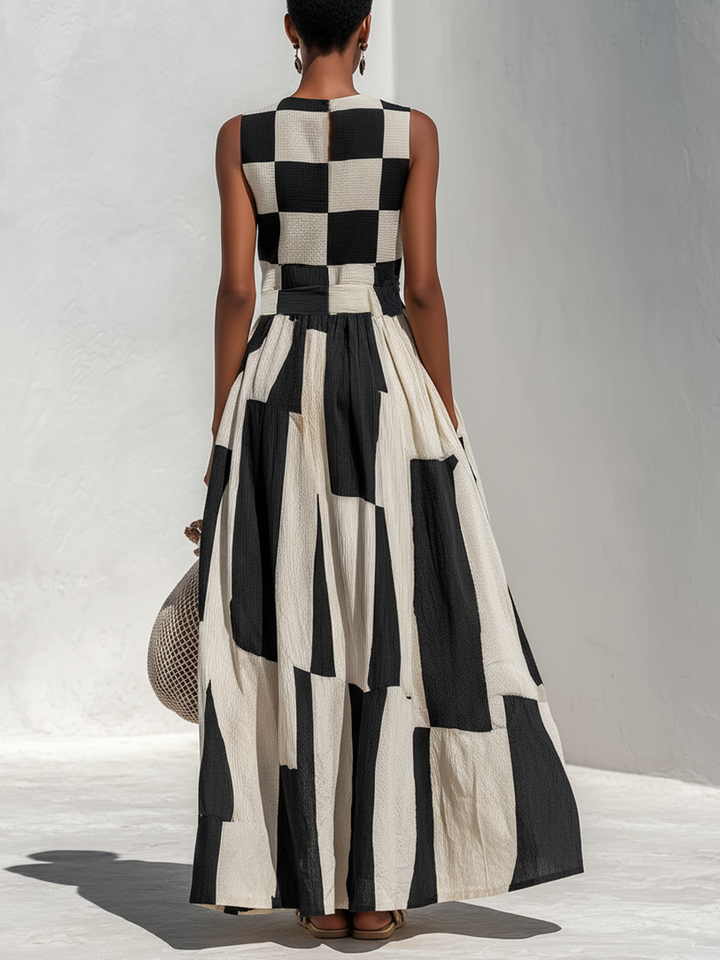 Greta – kariertes Maxikleid