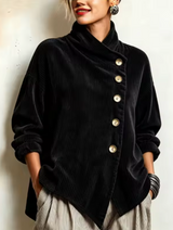 Sandra | Oversize-Jacke mit asymmetrischem Stehkragen