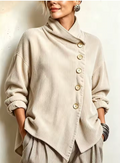 Sandra | Oversize-Jacke mit asymmetrischem Stehkragen