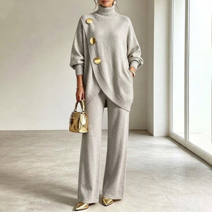 Noa | Strickset: Rollkragenpullover und weite Hose