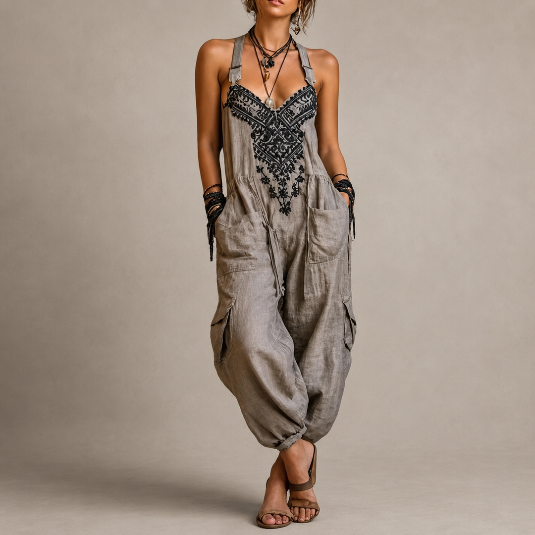 Mathilda | Boho-Overall im Leinen-Look