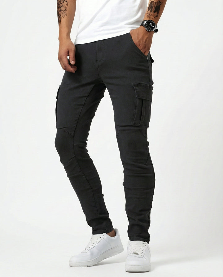 Navy Stretch Cargo-Hosen