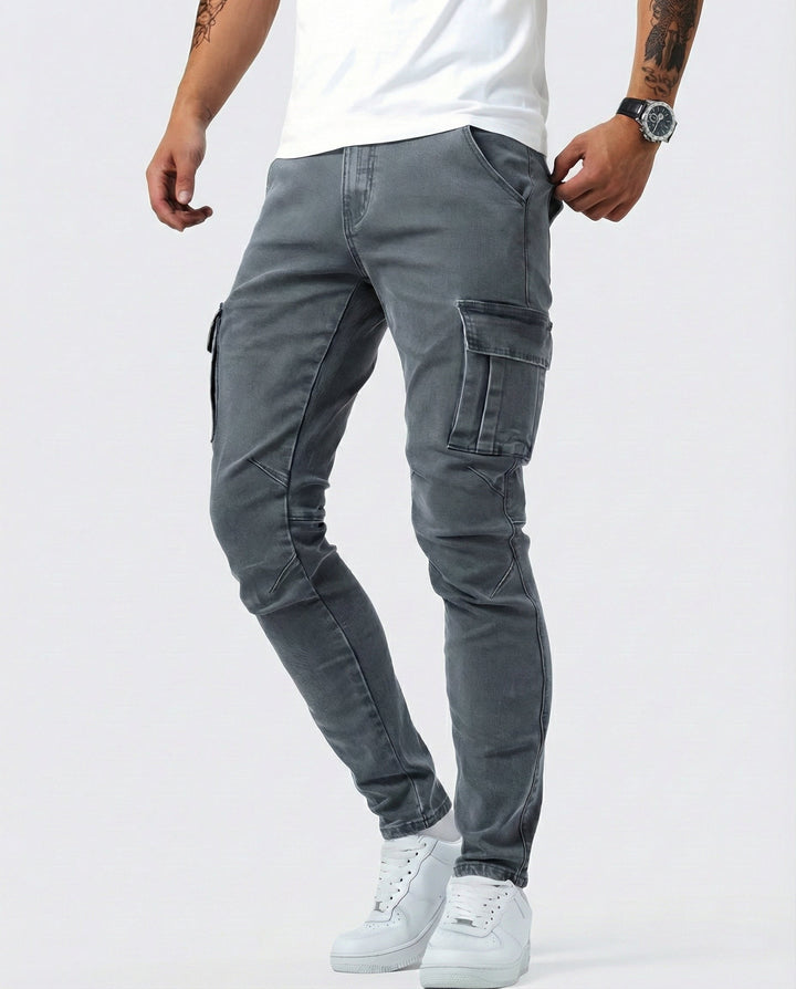 Navy Stretch Cargo-Hosen