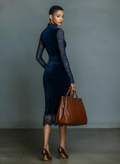 Seraphina | Zeitloses Samtkleid mit Spitze