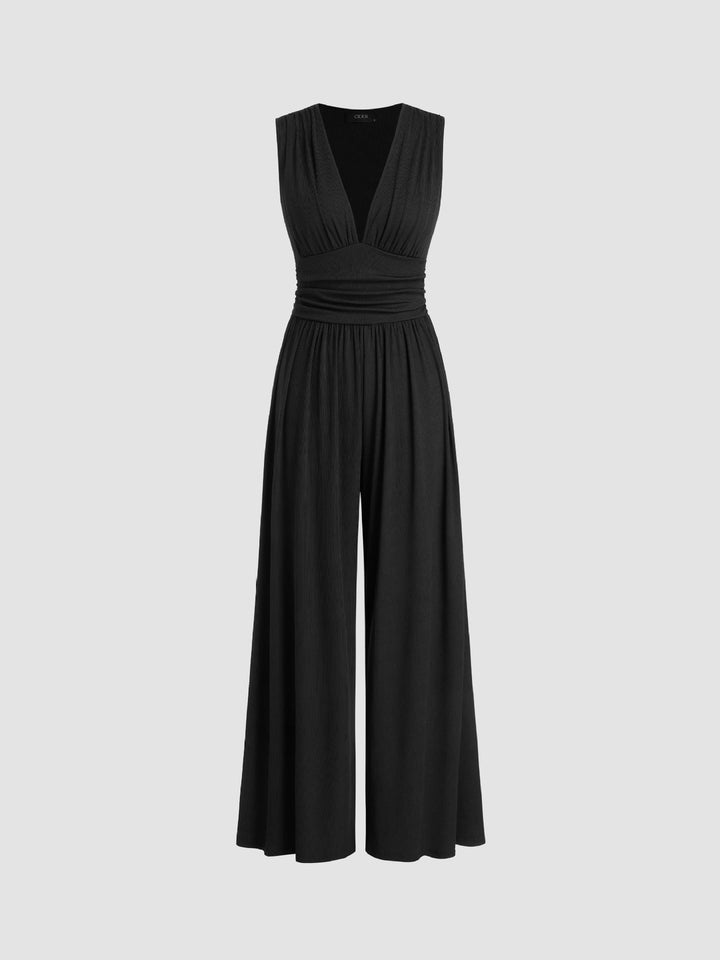 Caridad – Eleganter ärmelloser Jumpsuit mit weitem Bein