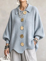 Frida | Oversize-Cardigan mit großen goldenen Knöpfen