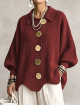 Frida | Oversize-Cardigan mit großen goldenen Knöpfen