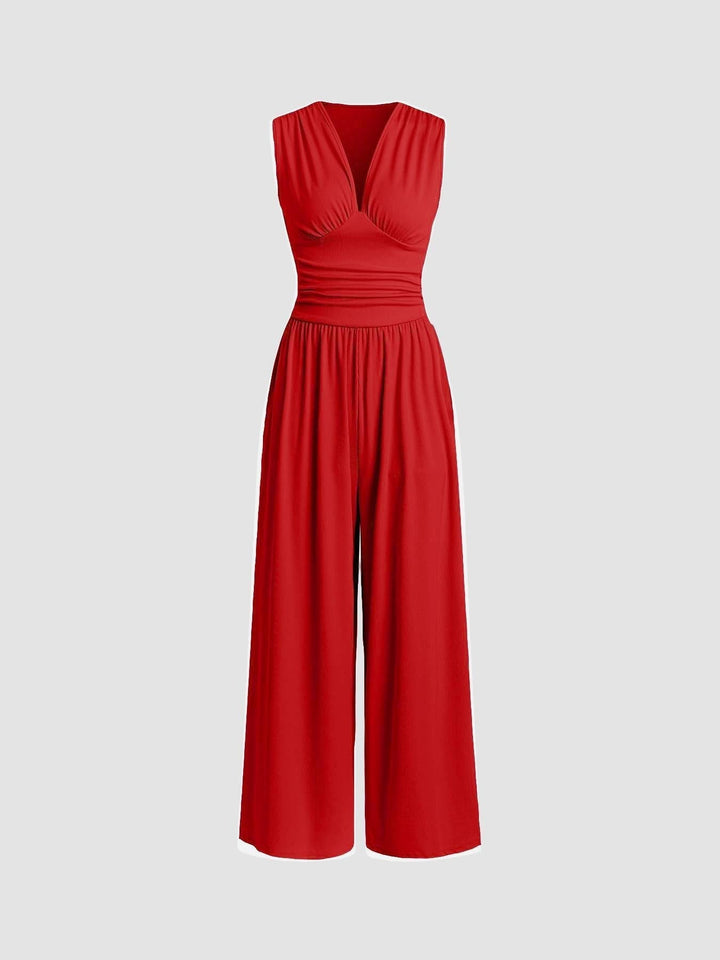 Caridad – Eleganter ärmelloser Jumpsuit mit weitem Bein