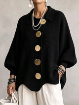 Frida | Oversize-Cardigan mit großen goldenen Knöpfen