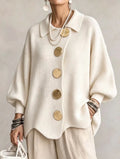Frida | Oversize-Cardigan mit großen goldenen Knöpfen