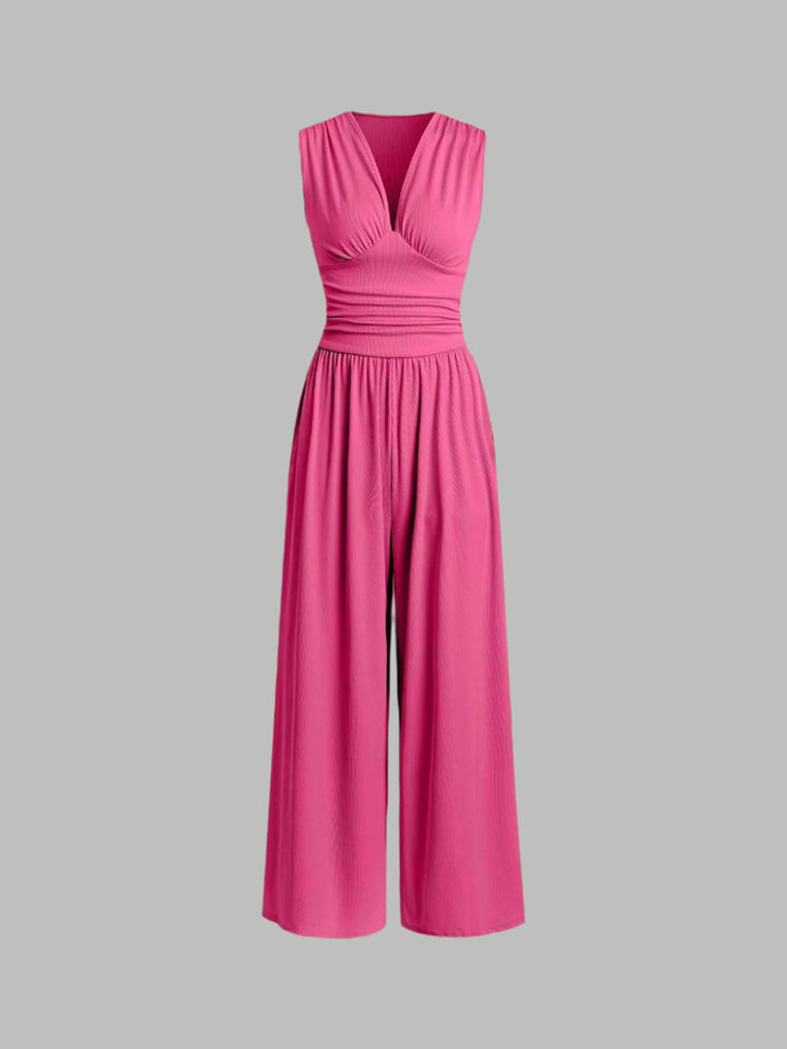 Caridad – Eleganter ärmelloser Jumpsuit mit weitem Bein